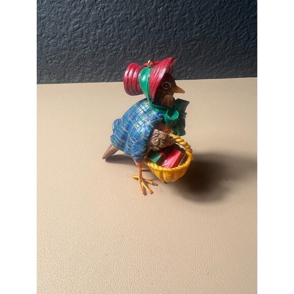 Vintage Kurt Adler Bird with Packages Top Hat Resin Christmas Ornament Decor - Picture 2 of 7